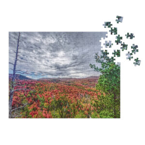 eagle's ridge fall colours jigsaw puzzle with tin