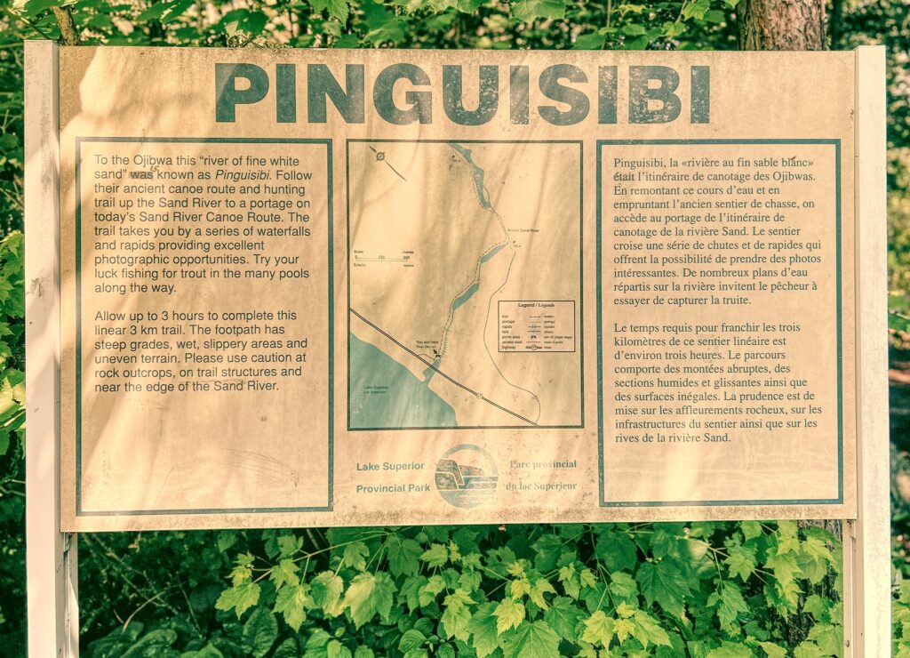 pinguisibi sand river trail sign